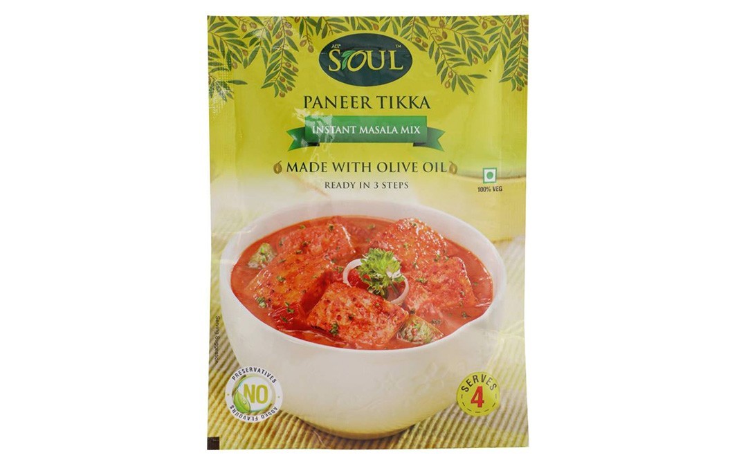 Soul Paneer Tikka Instant Masala Mix- Made With Olive Oil   Pack  70 grams